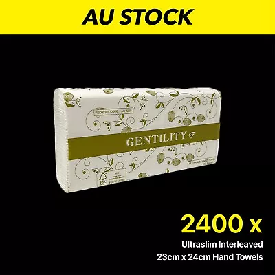 Gentility Ultraslim Paper Interleaved Hand Towel Absorbent 2400sheets AC-2299 • $57.90