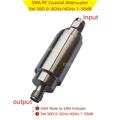 SMA RF Coaxial Attenuator 5W 50Ω 0-3GHz/4GHz 1/2/3/5/6/10/15/20/25/30/40/50dB • $9.21