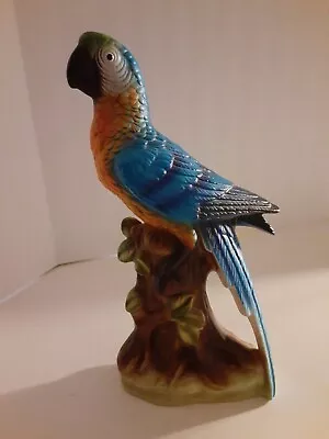 Vintage Blue Parrot Tropical MCM Porcelain 8  Figurine Retro Decor UCGC Japan  • $29.90