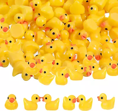 150 Pieces Mini Rubber Ducks Miniature Resin Ducks Yellow Tiny Duckies Figures F • $14.01