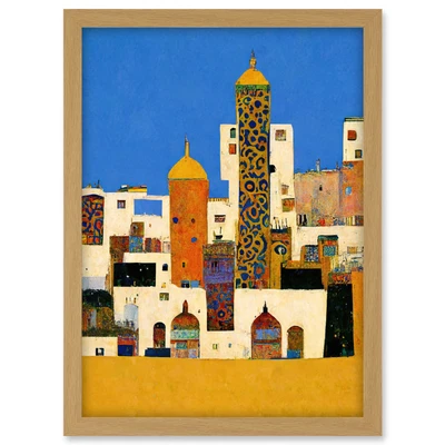 £22.99 • Buy Moroccan Cityscape Buildings Klimt Style Framed Wall Art Picture Print A3
