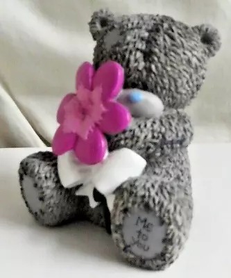 Tatty Teddy Blue Nose Bear Money Bank Me To You - Ceramic Pink Flower White Bow • £11.99