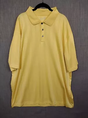 Mizuno Shirt Performance Golf Polo Yellow XXL 2XL Striped • $8.94