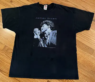Vintage 2001 James Brown Shirt Size 2XL Gear Ink Band Tee Distressed Holes • $49.95
