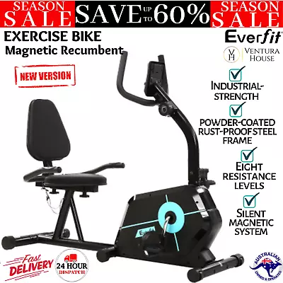 Everfit Magnetic Recumbent Exercise Bike Fitness Cycle Workout Gym Equipment NEW • $251.03