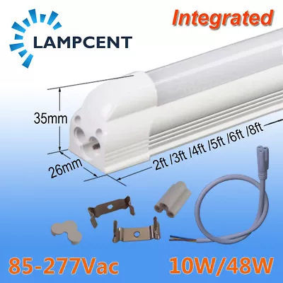 4/Pack T5 Integrated 2ft 3ft 4ft 5ft 6ft 8ft Bulbs LED Tube Light Slim Bar Lamp • $51