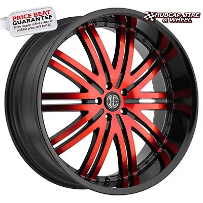 2Crave No.11 Glossy Black Red - 22X9.5 - 5X115 Bolt Pattern15mm Offset(1 Wheel) • $432