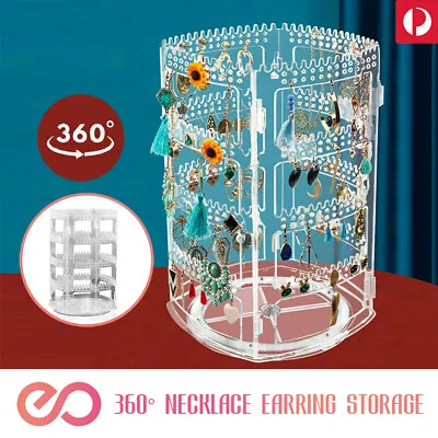 360 Rotating Earring Jewellery Display Stand Holder Storage Rack Organizer AU • $20.95