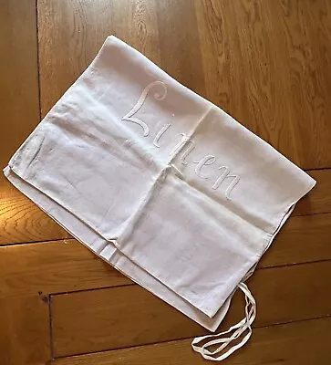 Antique Edwardian Linen Laundry Bag • £15