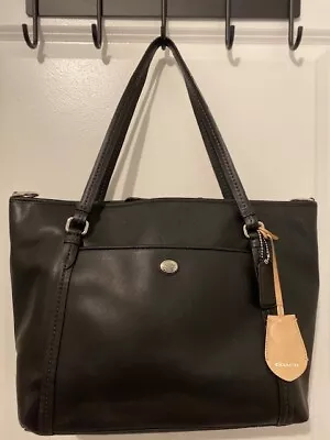 COACH F25667 Peyton Large Black Saffiano Leather Shoulder Bag Tote Purse MINT • $89