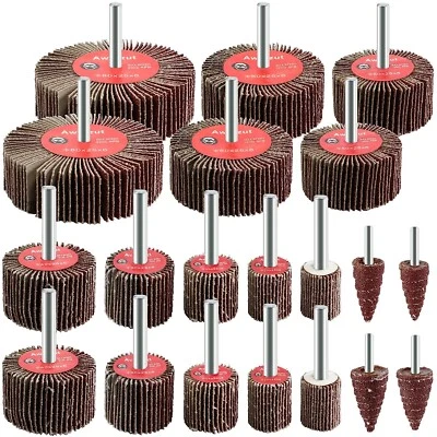 £24.99 • Buy Flap Wheel Set Grain 80 Lamellar Grinder Sanding Attachment For 6mm Shank Drill,