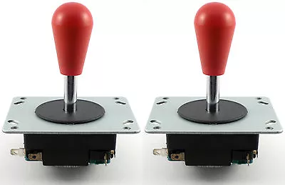 2 X Baolian Korean Style Bat Top Arcade Joysticks 4/8 Way (Red) MAME JAMMA • £15.99