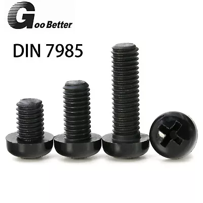 Black Nylon Plastic Pan Head Screws Bolts M2 M2.5 M3 M4 M5 M6 M8 • £1.50