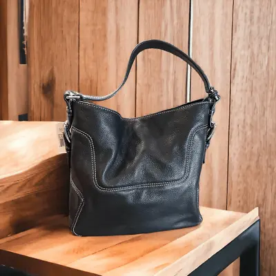 NWT Michael Kors Brookville Large Black Leather Shoulder Bag • $319