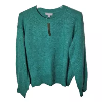 NEW! J. Crew Women Large Green Apple Wool/ Alpaca Blend Knit Crewneck Sweater • $26.25