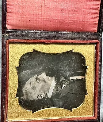 1840s Post Mortem Daguerreotype Photo Of A Man In Profile - Plumbe Case? • $799.99