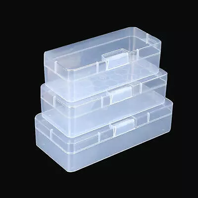 Mini Storage Containers Small Rectangle Clear Jewelry Stationery Storage • $7.36