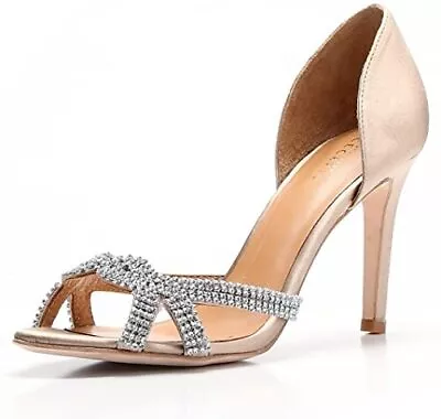 Cecelia New York Sasha Resse Nude Champagne Rhinestone Evening Formal Pumps • £24.32