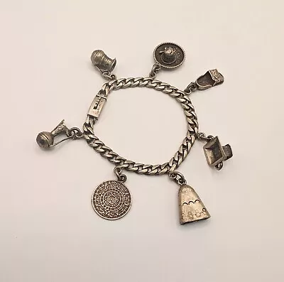 Vintage Castelan Sterling Silver Charm Bracelet~ Taxco Mexico~ Child's Bracelet • $39.99