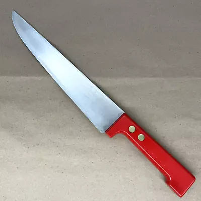 Rare Vintage MCM DANSK Gourmet Designs FRANCE 9.5  Blade Chef's Knife Red Handle • $29.99