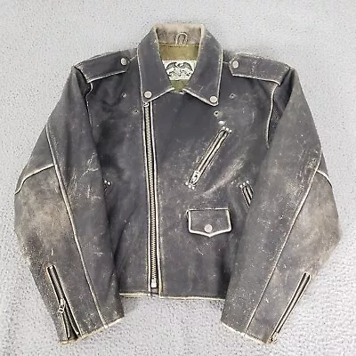 VINTAGE Avirex Jacket Mens Extra Large Black Patina Flight Motorcycle Bomber • $500