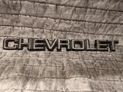 Vtg Chevrolet 1980s 1990s Emblem Side Badge Brush Crome Black Spell Out Logo • $0.10