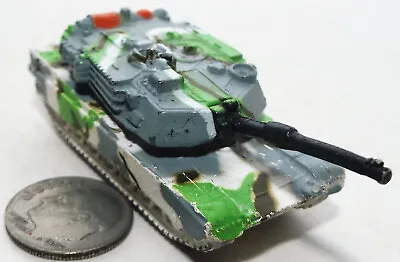 Small Micro Machine M-1 Abrams Tank In  Gray-White-Green Camouflage • $10