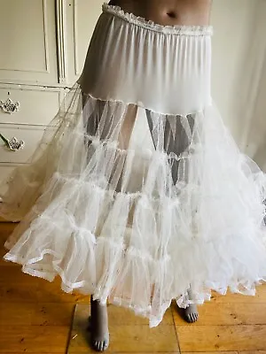50s 60s White Petticoat Crinoline Tutu Underskirt Original VTG Rockabilly • £18