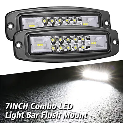 2x 6  Flush Mount LED Work Light Bar Spot Flood Rear Bumper Reverse Pods Driving • $27.98