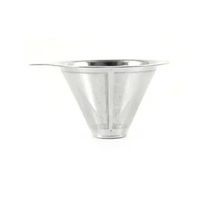 Stainless Steel Coffee Filter Reusable Pour Over Cone Dripper Holder Mesh • £7.74