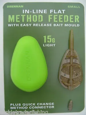 DRENNAN FISHING IN-LINE FLAT METHOD FEEDER & MOULD - 15g Or 25g • $6.85