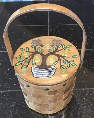 Vintage 1960 Money Tree By Gary Gails Wood Bucket Purse~7 VN Balboa Coins! • $29