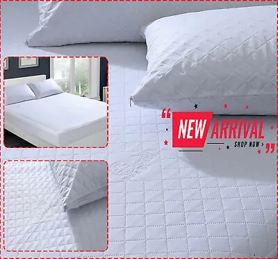 £9.50 • Buy Extra Deep Quilted Mattress Bed Protector Fitted Sheet Cover Double King Size