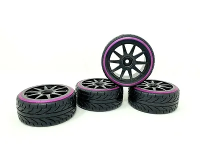 RC Car Purple Drift Wheels Upgrade Fit 1:10 Scale Models - Choice Of Two Designs • £10.99