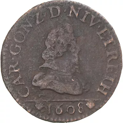 [#1172121] Coin FRENCH STATES Charles De Gonzague Liard 1608 Charleville V • $35.32