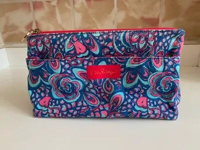 Lilly Pulitzer Cosmetics Utility Bag Makeup Travel Pink Blue • $7