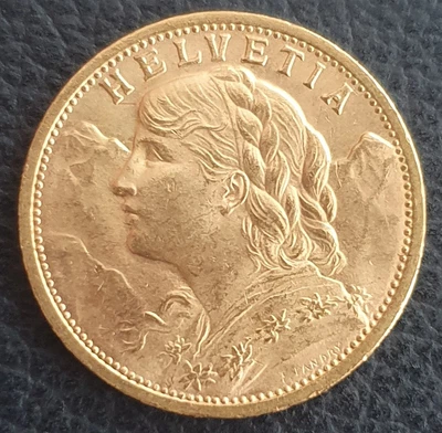 $452.03 • Buy 20 Francs Vreneli 1912 B Helvetia Switzerland Swiss Gold Or Gold Goud