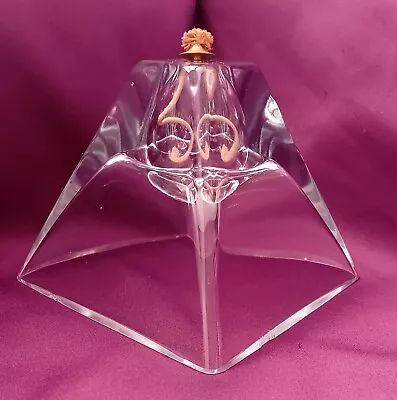 Fabulous Vintage Pyramid Shaped Crystal Handblown Glass Oil Lamp • £20