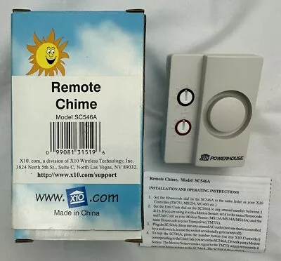 X-10 Powerhouse Remote Chime SC546A Smart Home Automation Security NOB • $13.99