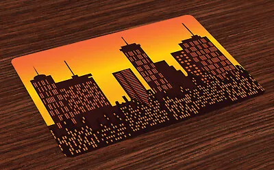 £14.99 • Buy Urban Art Place Mats Set Of 4 Skyline During A Sunset