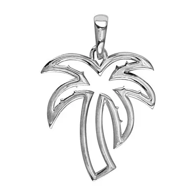 Small Open Contemporary Palm Tree Charm In 14k White Gold • £238.41