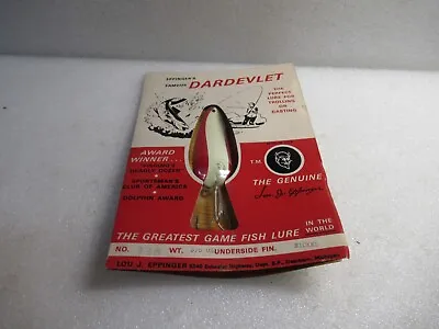Vintage LOU J EPPINGER DARDEVLET Spoon Lure RARE ORIGINAL PACKAGE Red White • $17.99