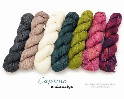 Caprino By Malabrigo - 80% Superfine Merino Wool/20% Cashmere Sport Wt-17 COLORS • $20