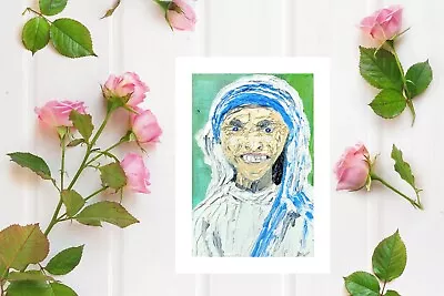 Mother Teresa Icon Painting Original Mother Teresa Portrait Hand Painted Oil • $49