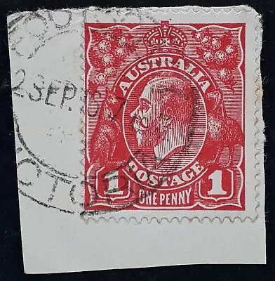$25 • Buy 1916 Australia 1d Red KGV Stamp Double Circle Type FOOTSCRAY VICTORIA Postmark