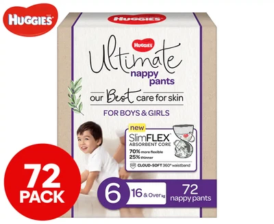 $76.65 • Buy Huggies Ultimate Size 6 16Kg+ Nappy Pants 72Pk