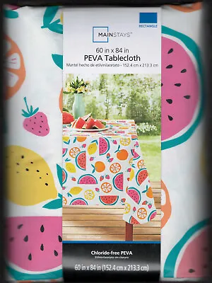 Mainstays 60 X84  Rectangular Tablecloth PEVA Vinyl  Variable Fruits -  New • $6.95