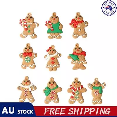 10pcs Xmas Gingerbread Man Tree Pendant Bedroom Exquisite Hanging Decor (S) • $13.59