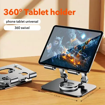 $27.54 • Buy For IPad Tablet Stand Adjustable 360 Rotating Ergonimic Holder Foldable Riser
