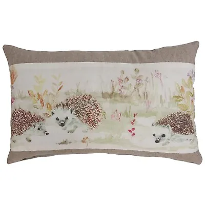 Voyage Mr & Mrs Hedgehog Patchwork Cushion Cover Linen 60x40cm Country Designer • £19.95